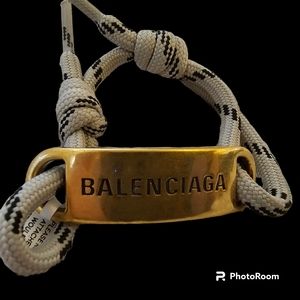 Authentic Balenciaga gold plate lace bracelet